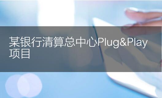 某銀行清算總中心Plug&Play項目